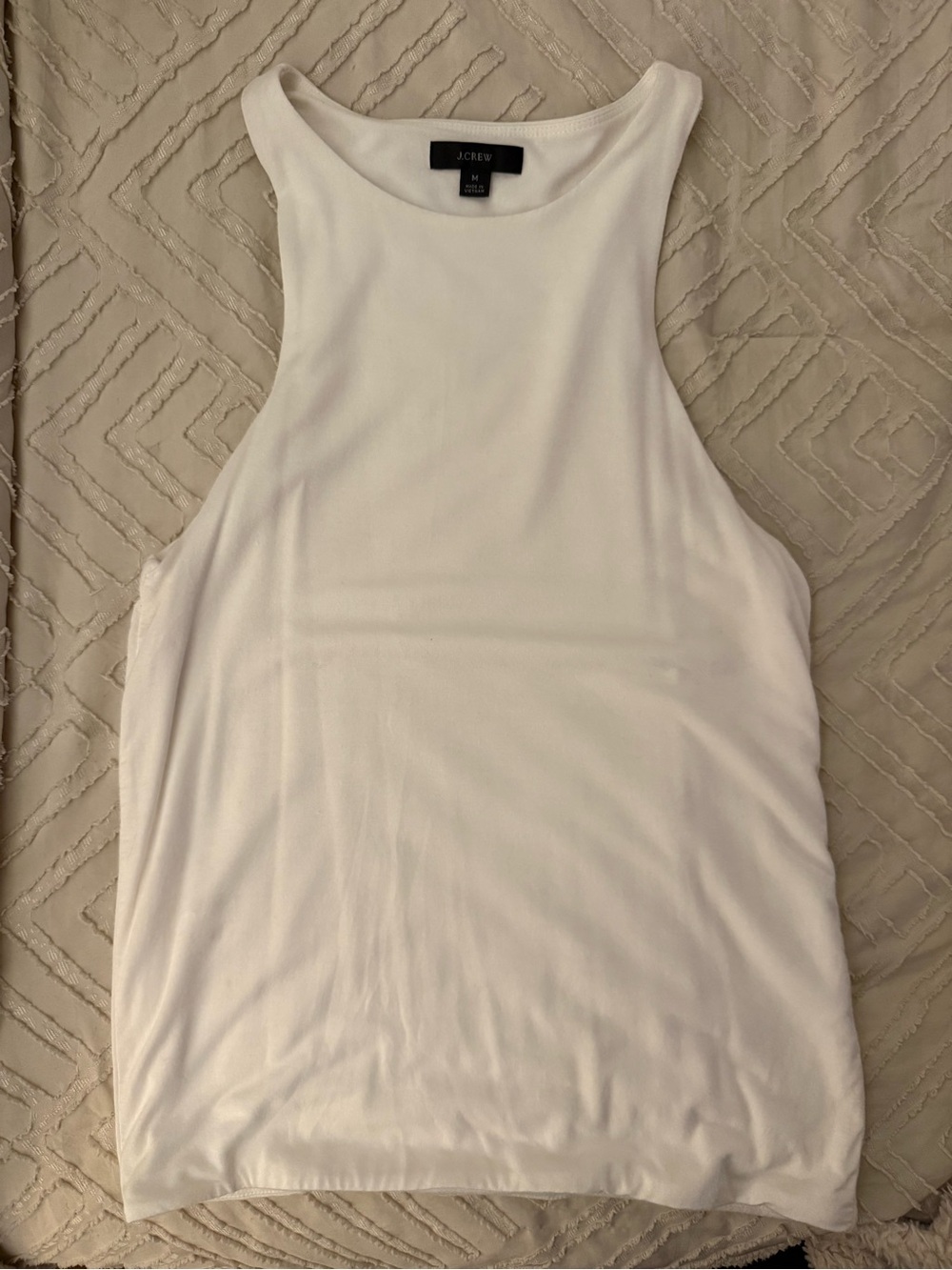 J. Crew White Crewneck Blouse - Classic Short Sleeve
